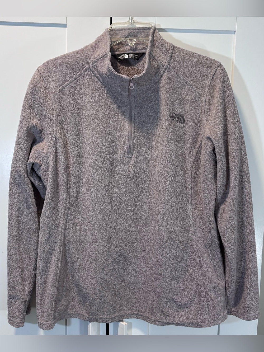 The North Face Glacier 1/4 Zip Fleece Womens XL Lavender Gray TKA 100 Pullover